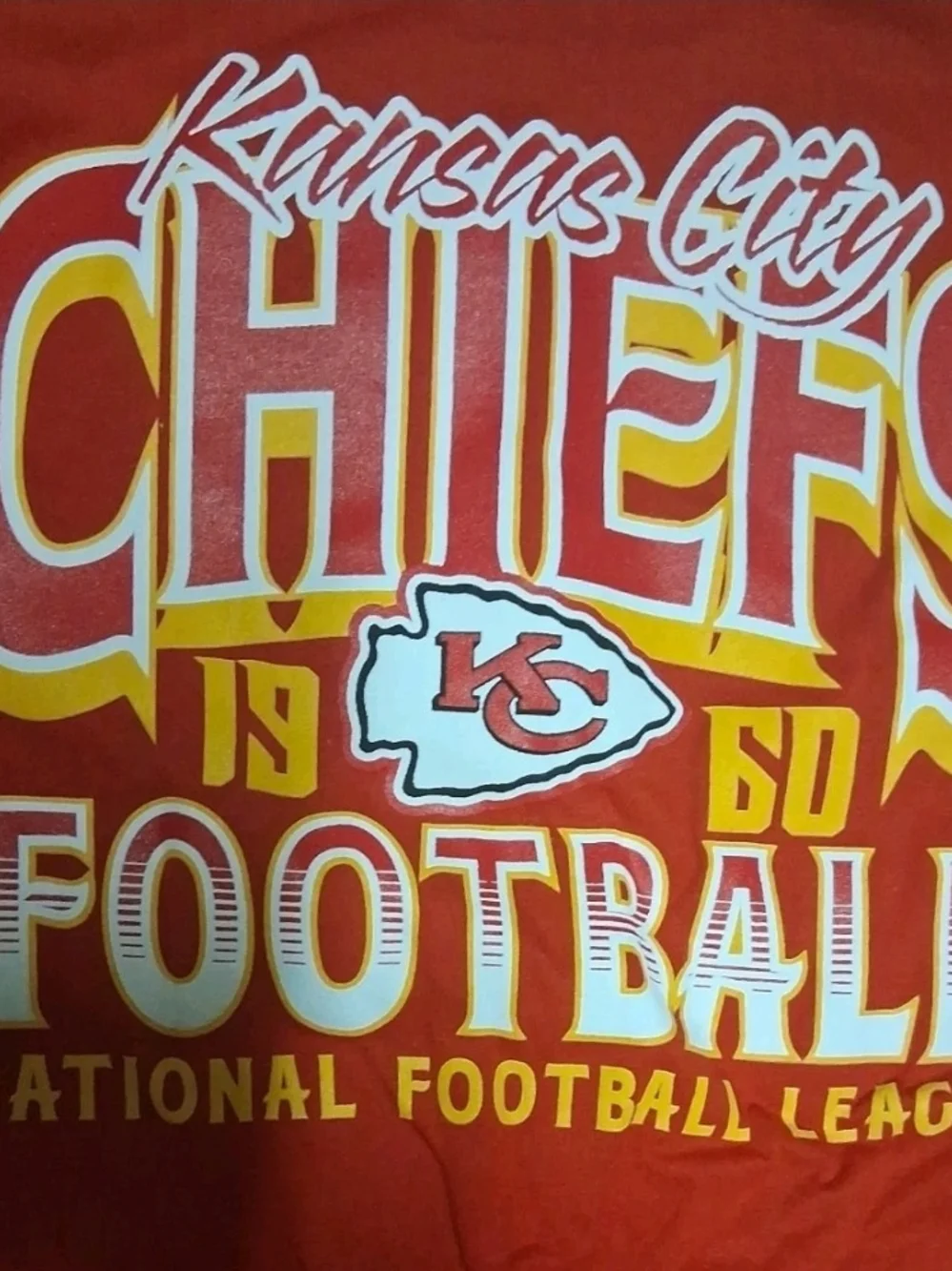 Team Apparel Red Kansas City Chiefs Football Kids Tee with Yellow Accents
